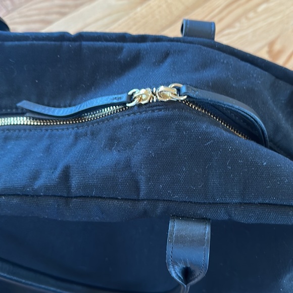 Cuyana Canvas Leather Trim Weekender Travel Carryon Overnight Bag Black - Picture 5 of 9